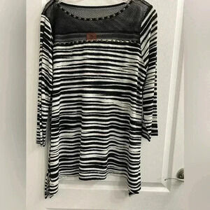Long Sleeve Zebra Print Top